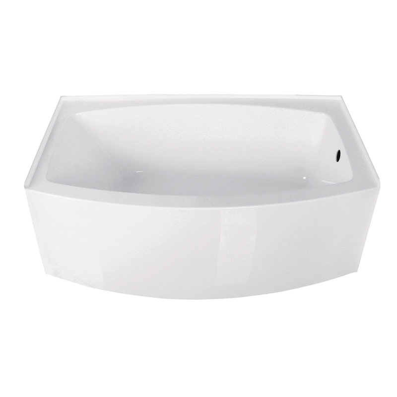 Kingston Brass Eden Curved 60" x 35" Alcove Soaking Bathtub Wayfair.ca